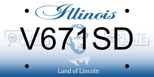 V671SD Illinois License Plate