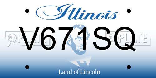 V671SQ Illinois License Plate