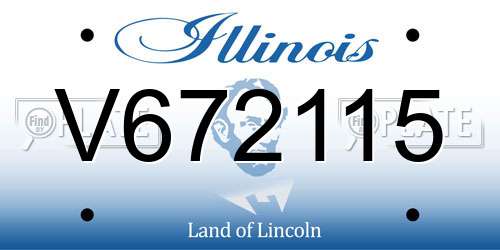 V672115 Illinois License Plate