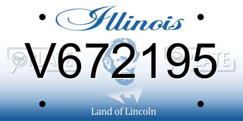 V672195 Illinois License Plate