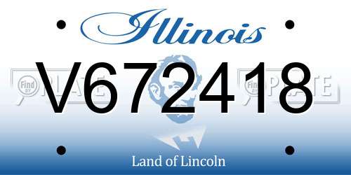 V672418 Illinois License Plate