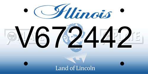 V672442 Illinois License Plate
