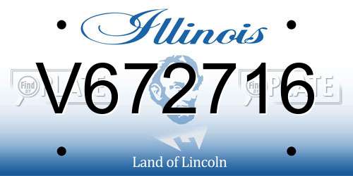 V672716 Illinois License Plate