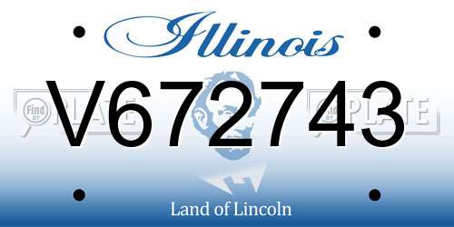 V672743 Illinois License Plate