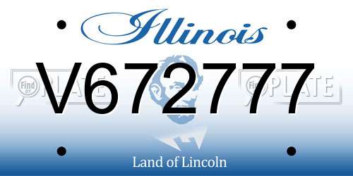V672777 Illinois License Plate