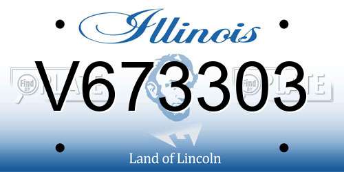 V673303 Illinois License Plate