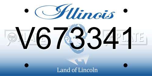 V673341 Illinois License Plate