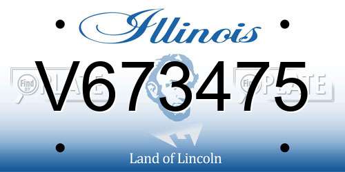 V673475 Illinois License Plate