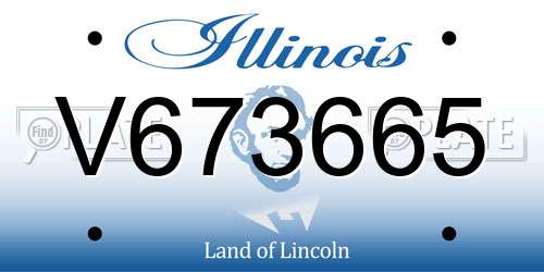 V673665 Illinois License Plate