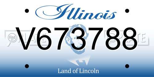 V673788 Illinois License Plate