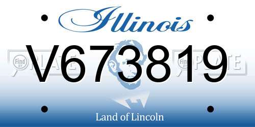 V673819 Illinois License Plate