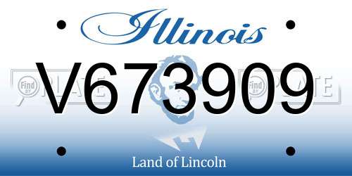 V673909 Illinois License Plate