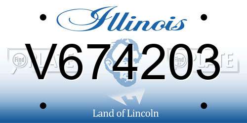 V674203 Illinois License Plate