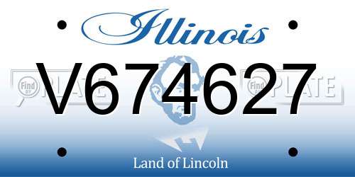 V674627 Illinois License Plate