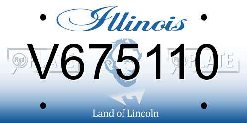 V675110 Illinois License Plate