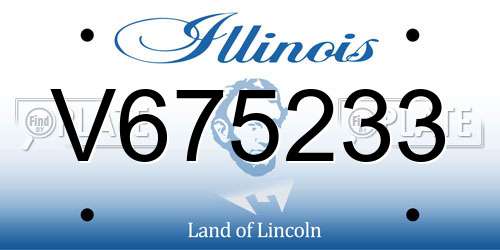 V675233 Illinois License Plate