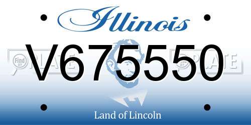 V675550 Illinois License Plate