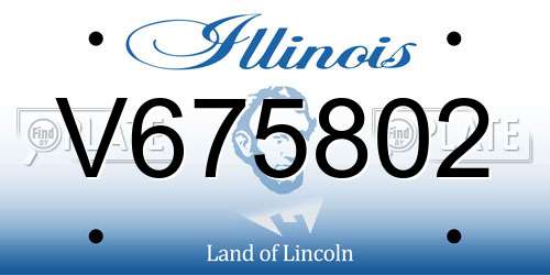 V675802 Illinois License Plate