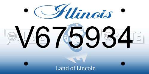 V675934 Illinois License Plate