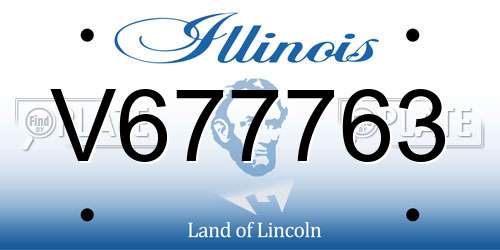 V677763 Illinois License Plate