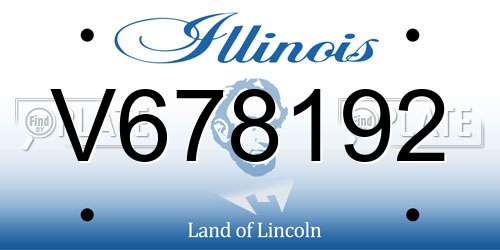 V678192 Illinois License Plate