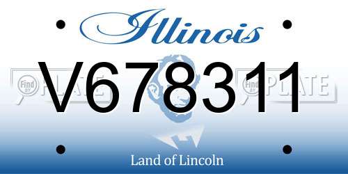 V678311 Illinois License Plate