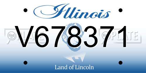 V678371 Illinois License Plate