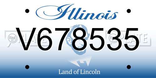 V678535 Illinois License Plate