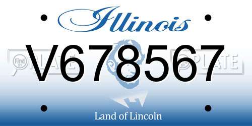 V678567 Illinois License Plate