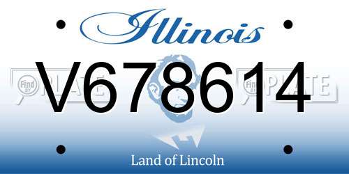 V678614 Illinois License Plate