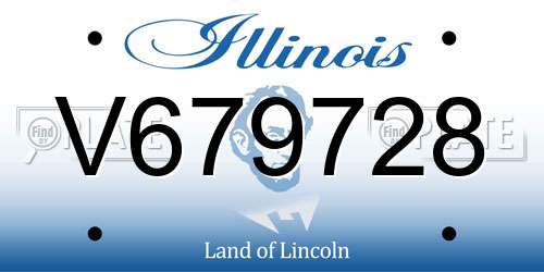 V679728 Illinois License Plate