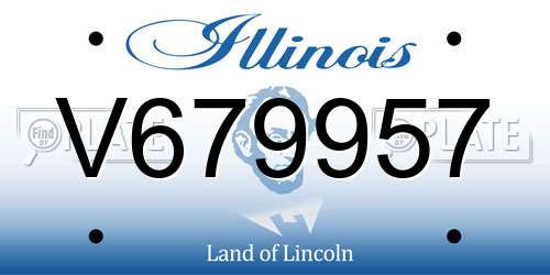 V679957 Illinois License Plate