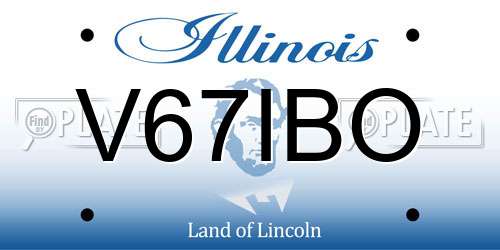 V67IBO Illinois License Plate