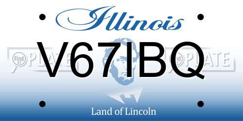 V67IBQ Illinois License Plate