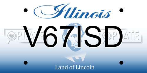 V67ISD Illinois License Plate
