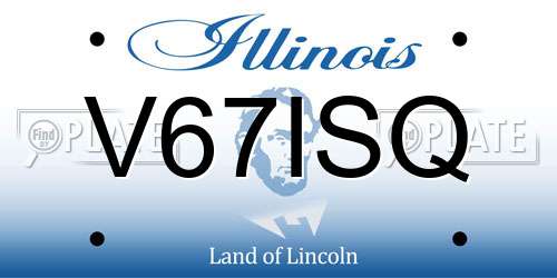 V67ISQ Illinois License Plate