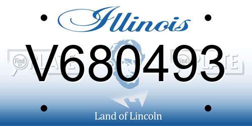 V680493 Illinois License Plate