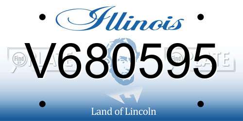 V680595 Illinois License Plate