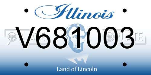 V681003 Illinois License Plate