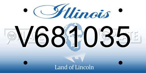 V681035 Illinois License Plate