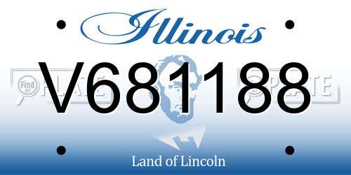 V681188 Illinois License Plate