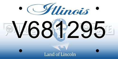 V681295 Illinois License Plate