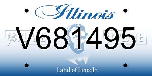 V681495 Illinois License Plate
