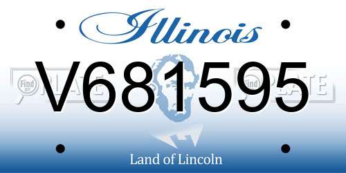 V681595 Illinois License Plate
