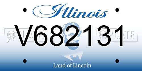 V682131 Illinois License Plate