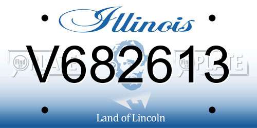 V682613 Illinois License Plate