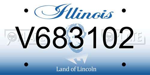 V683102 Illinois License Plate