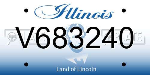 V683240 Illinois License Plate
