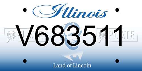 V683511 Illinois License Plate