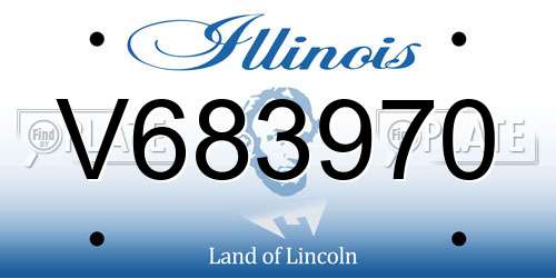 V683970 Illinois License Plate